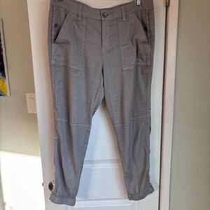 Level 99 Linen Blend Casey Cargo Jogger Pants • Gray • Size 32